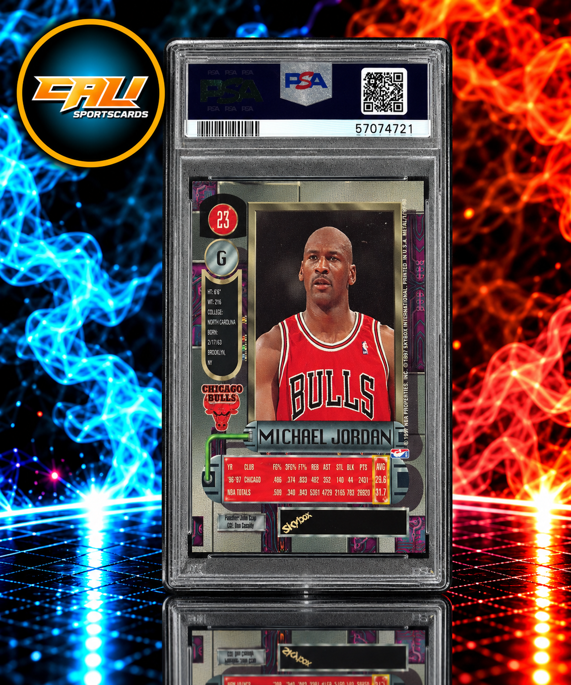1997 Metal Universe Michael Jordan Base #23 PSA 8