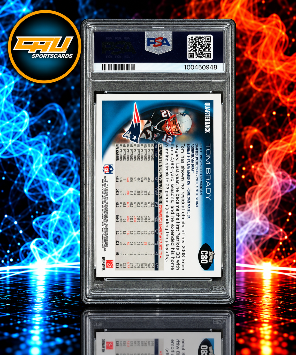 2010 Topps Chrome Tom Brady #C80 PSA 10