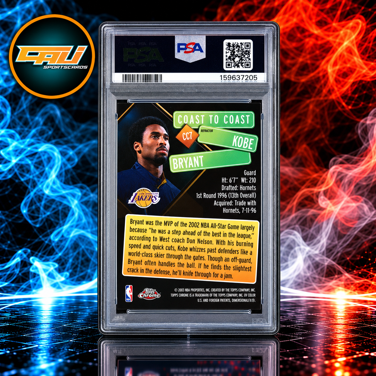 2002 Topps Chrome Coast to Coast Kobe Bryant Refractor #CC7 PSA 9