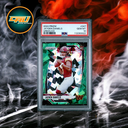 2024 Panini Prizm Jayden Daniels Green Ice #347