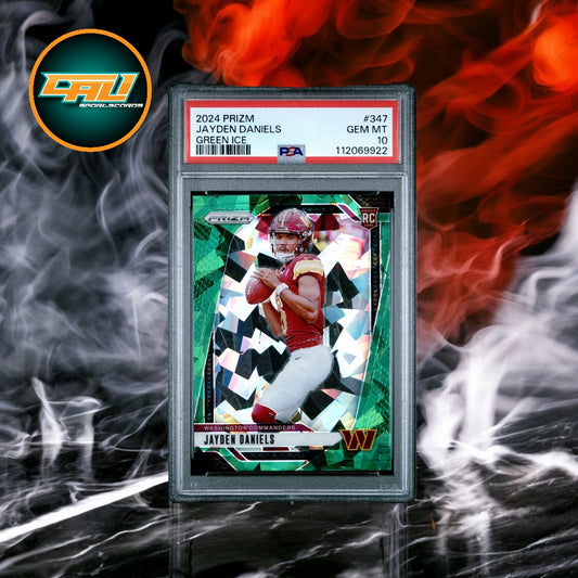 2024 Panini Prizm Jayden Daniels Green Ice #347