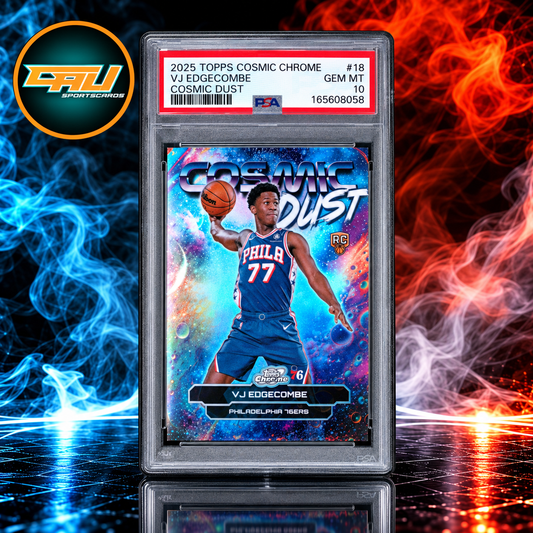 2025 Topps Cosmic Chrome Cosmic Dust Vj Edgecombe #18 PSA 10