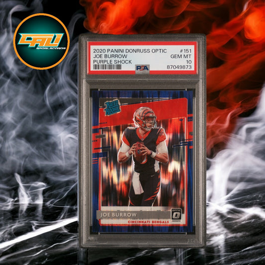2020 Panini Donruss Optic Joe Burrow #151 Purple Shock PSA 10