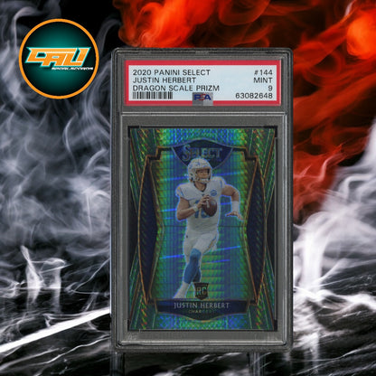 2020 Panini Select Justin Herbert #144 Dragon Scale Prizm 17/67