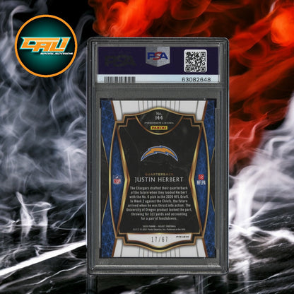 2020 Panini Select Justin Herbert #144 Dragon Scale Prizm 17/67