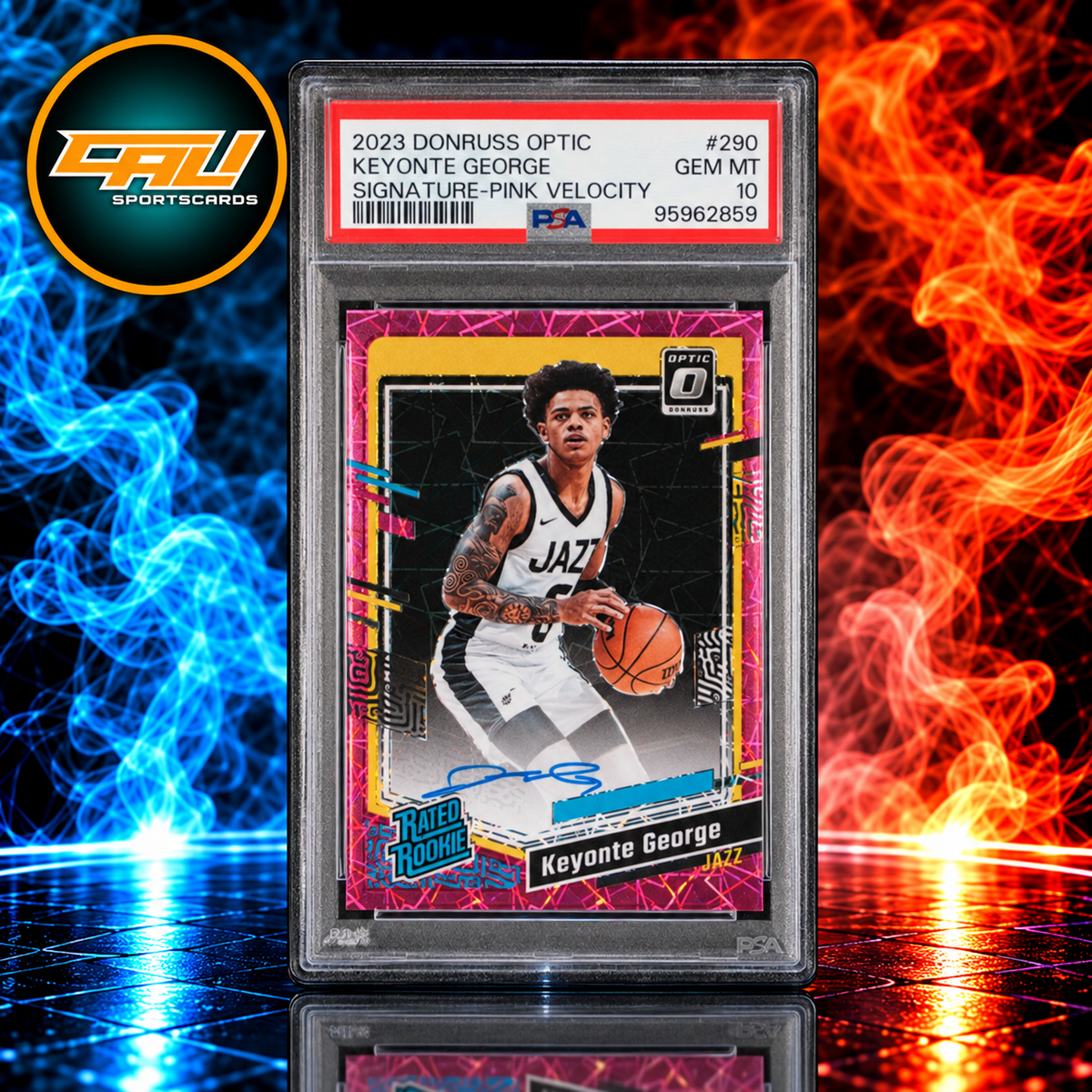 2023 Panini Donruss Optic Keyonte George Signature-Pink Velocity /79 #290 PSA 10