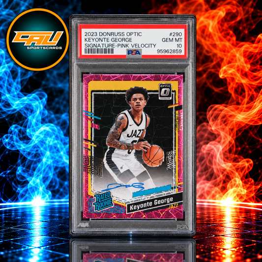 2023 Panini Donruss Optic Keyonte George Signature-Pink Velocity /79 #290 PSA 10