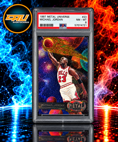1997 Metal Universe Michael Jordan Base #23 PSA 8
