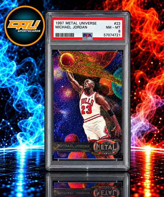 1997 Metal Universe Michael Jordan Base #23 PSA 8