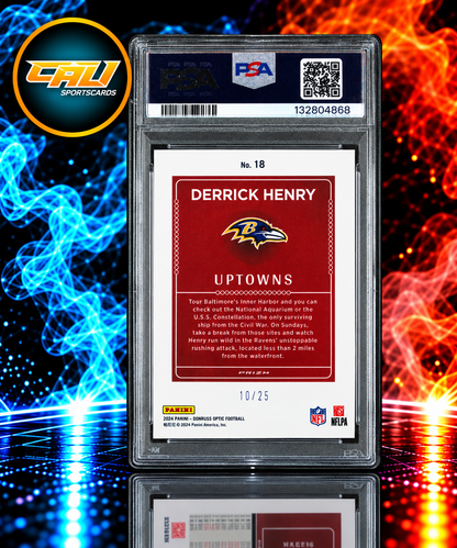 2024 Panini Donruss Optic Uptowns Derrick Henry White Pandora #18 PSA 10