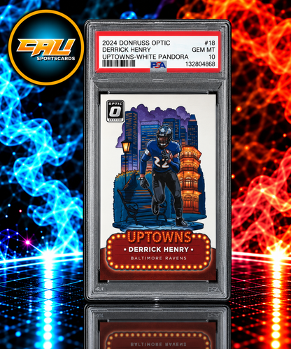 2024 Panini Donruss Optic Uptowns Derrick Henry White Pandora #18 PSA 10