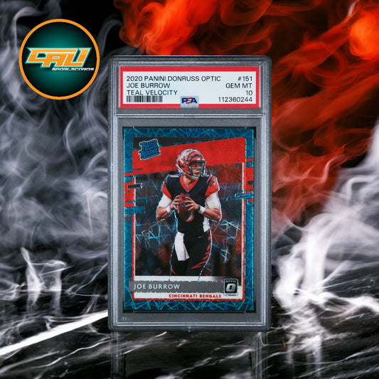 2020 Panini Donruss Optic Joe Burrow #151 Teal Velocity PSA 10