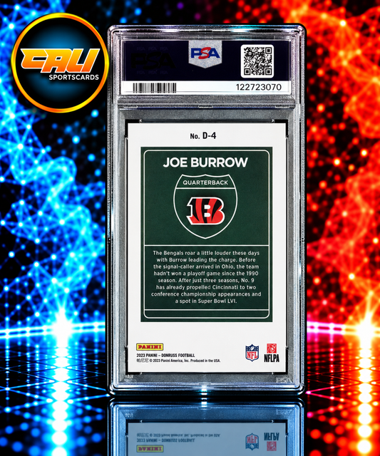 2023 Panini Donruss Downtown! Joe Burrow #D4 PSA 9
