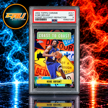 2002 Topps Chrome Coast to Coast Kobe Bryant Refractor #CC7 PSA 9