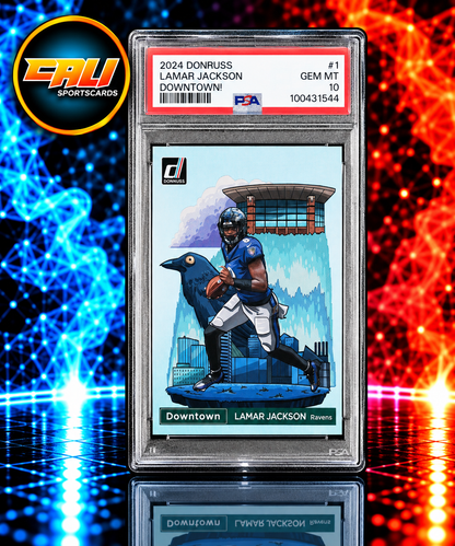 2024 Panini Donruss Downtown! Lamar Jackson #1 PSA 10