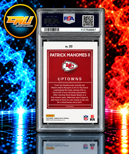 2024 Panini Donruss Optic Uptowns Patrick Mahomes II #20 PSA 10
