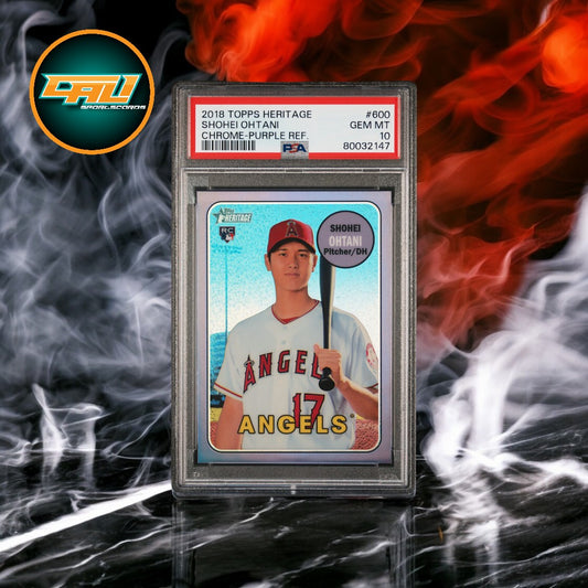 2018 Topps Heritage Shohei Ohtani Chrome-Purple Refractor PSA 10 #600