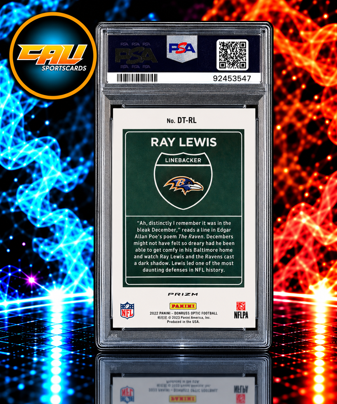 2022 Panini Donruss Optic Downtown Ray Lewis #DTRL PSA 10