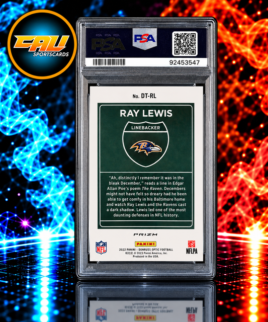 2022 Panini Donruss Optic Downtown Ray Lewis #DTRL PSA 10