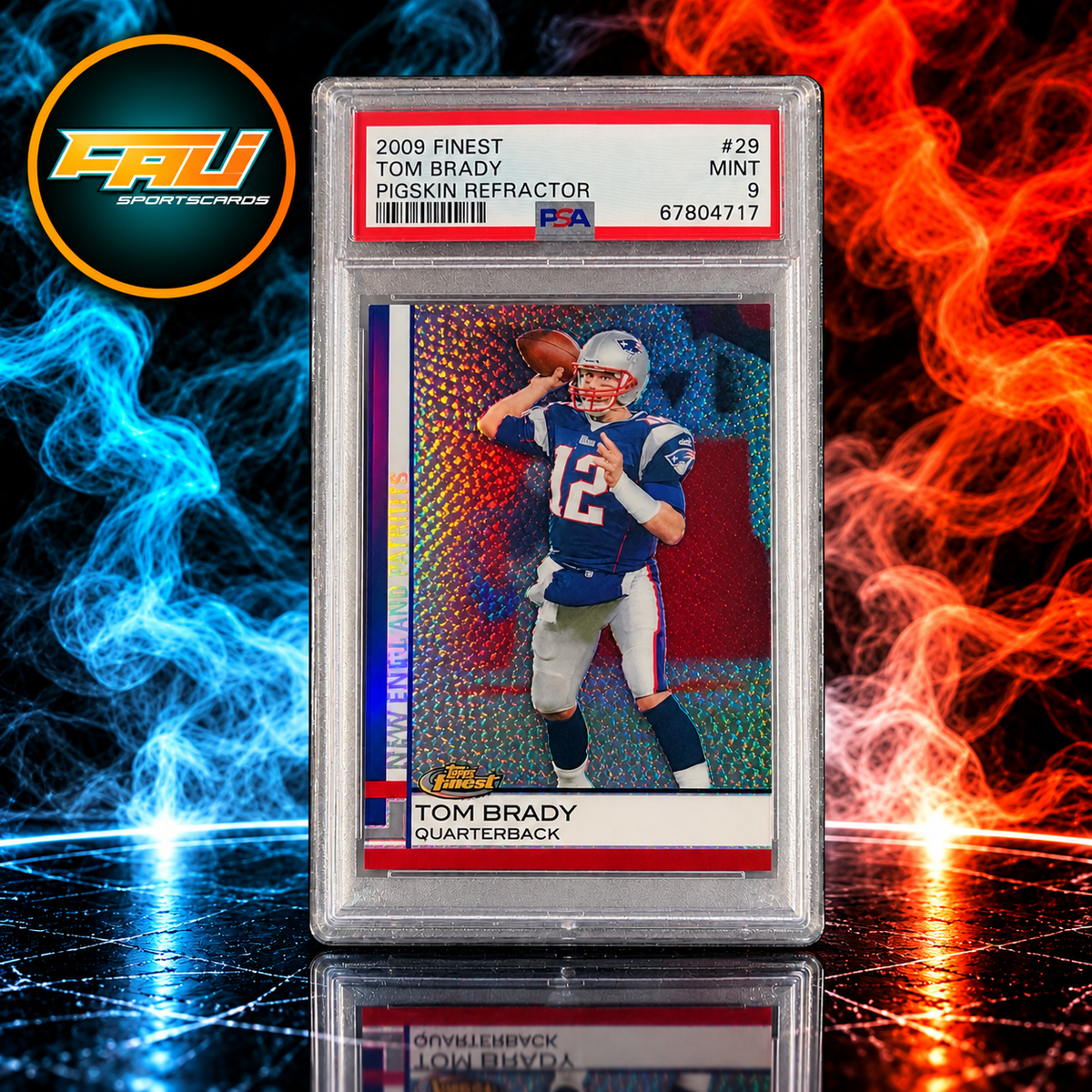 2009 Finest Tom Brady Pigskin Refractor #29 PSA 9