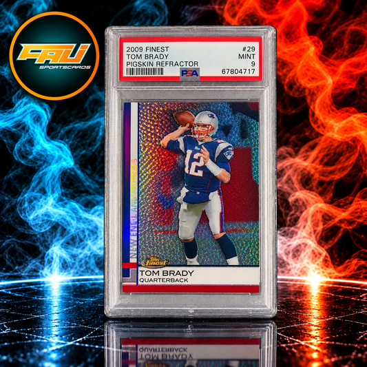 2009 Finest Tom Brady Pigskin Refractor #29 PSA 9